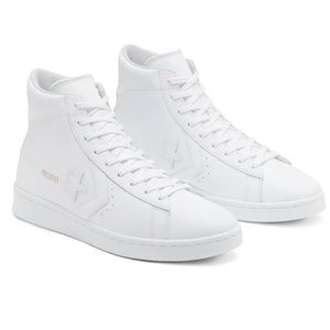 Pro Leather White High Top Converse